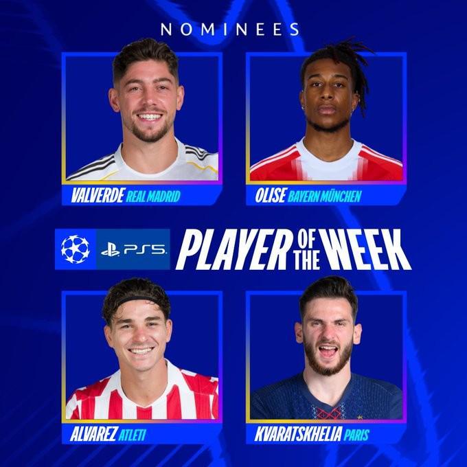 开云娱乐-欧冠周最佳球员候选：巴尔韦德、奥利塞、小蜘蛛、KK7入选